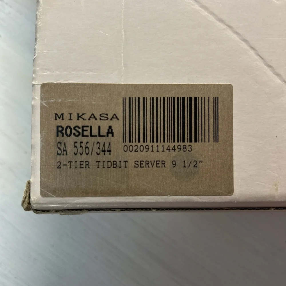 MIKASA ROSELLA 2 TIER TIDBIT SERVER‎ CRYSTAL PINK SATIN FLOWERS 1507